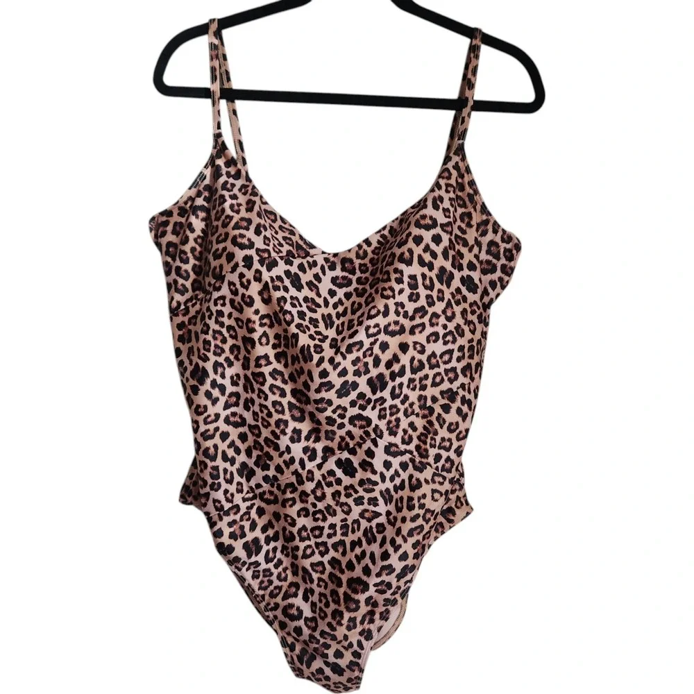 Summersalt‎  One Piece Swimsuit Women's 16 Marina Leopard Print Brown Black